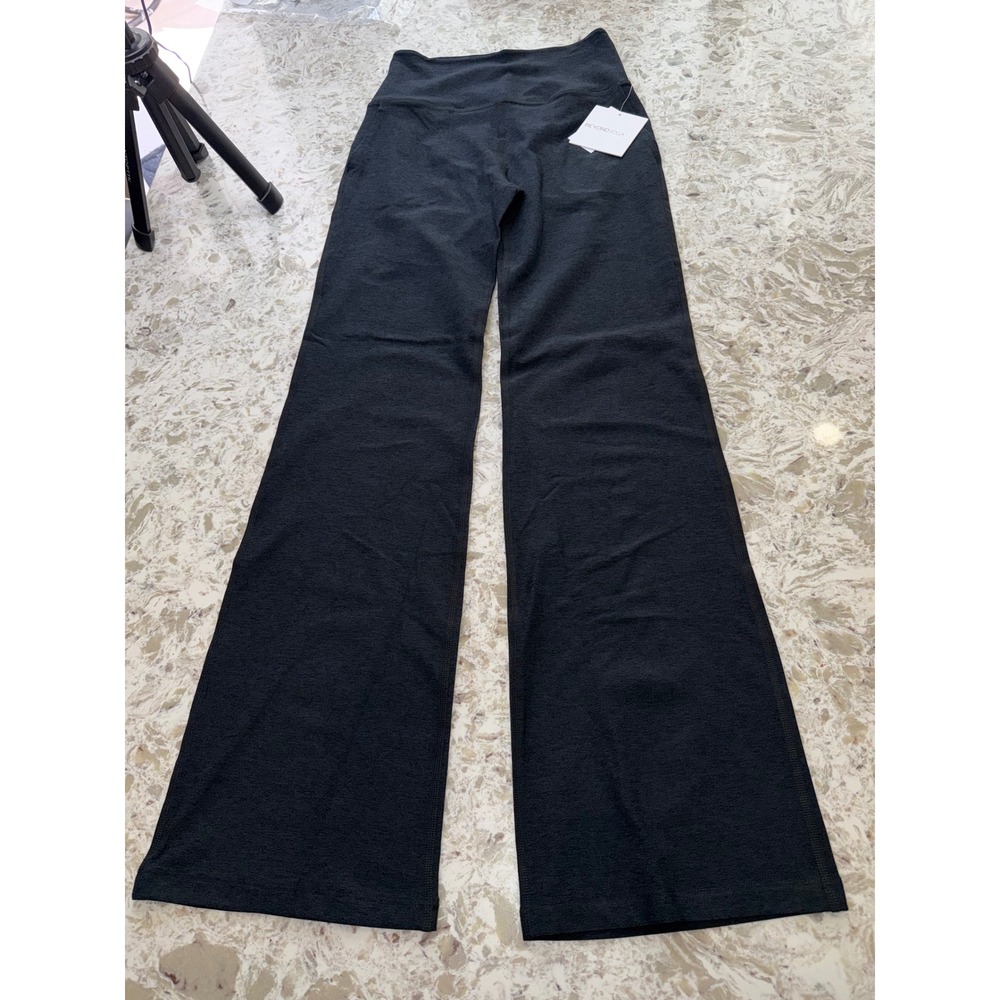 Beyond Yoga Spacedye Black High Waist Bootcut Pants Size L NWT $118